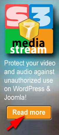 For Joomla and WordPress Protect video and audio against unauthorized use