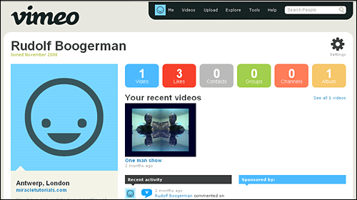 Interface Vimeo