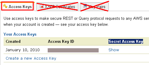 Amazon access key