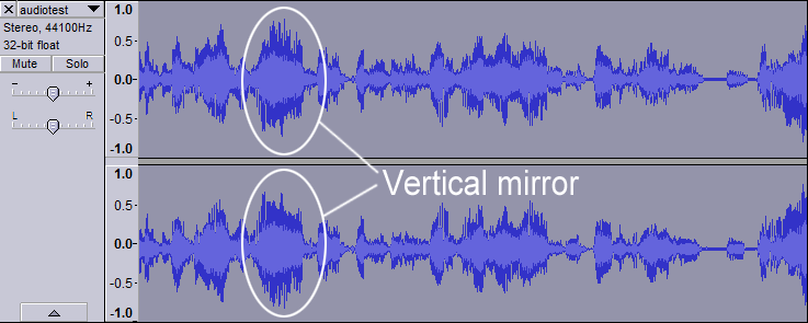 Reversed phase audio