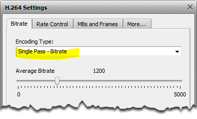 H264 bitrate settings