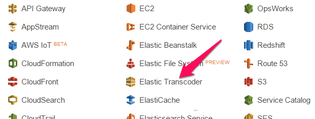 Elastic Transcoder service