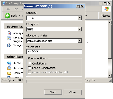 Formatting options