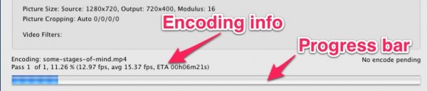 handbrake encoding progress
