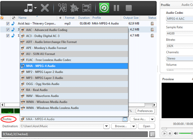 M4a mpeg 4 audio profile