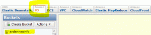 s3 tab in AWS console