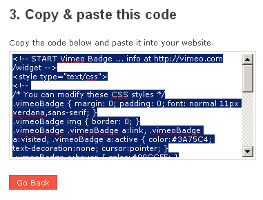 Vimeo Badge Code