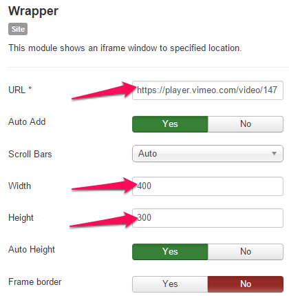 Joomla wrapper module