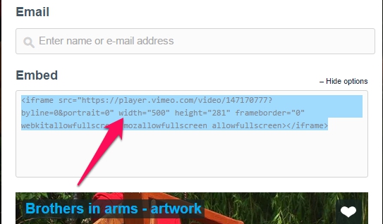 vimeo iframe embed code